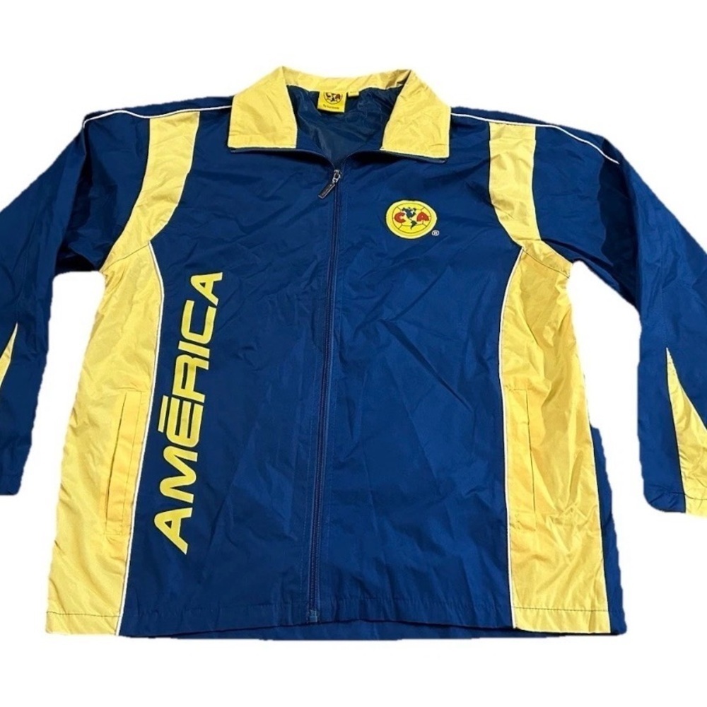 Club America Full Zip Logo Navy Blue Track Jacket Men M38 Medium Aurimoda Mexico